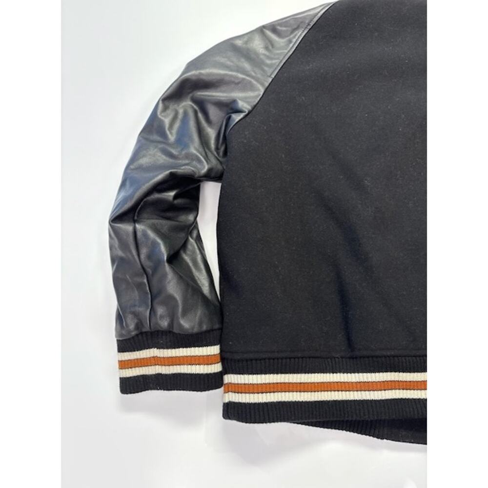 Coach Varsity Bomber Jacket Snap Button Front Logo Patch Black/Gray Mens Size XL - Picture 15 of 16